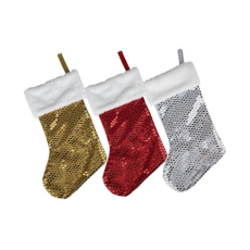 Christmas Stockings with sequins assorted 40cm
